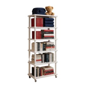 BONTEC 6-Tier Plastic Bookshelf / Multipurpose Book Storage Rack for Home, Office & Kids Room – Lightweight & Easy Assembly Book Organizer Shelf