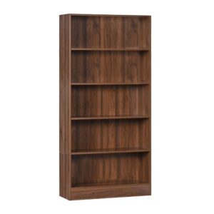 DeckUp Muvo 5-Shelf Engineered Wood Bookshelf & Display Unit – Walnut Matte Finish Storage Rack for Home & Office