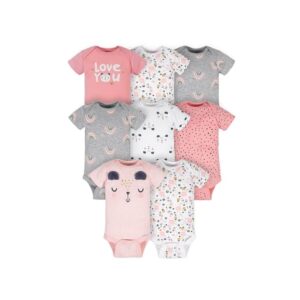 Gerber Baby Onesies Bodysuits & Toddler T-Shirt Set Soft Cotton Comfortable Daily Wear Outfit for Infants and Toddlers