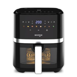 Milton Rapid Digital Air Fryer 5L 1450W with 360° Air Circulation, 8 Preset Menus & Touch Display – Low Oil Cooking