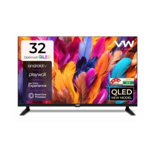 VW 32 Inch (80 cm) OptimaX Series HD Ready Smart QLED Android TV VW32AQ1 with HDR, WiFi, Voice Control – Black